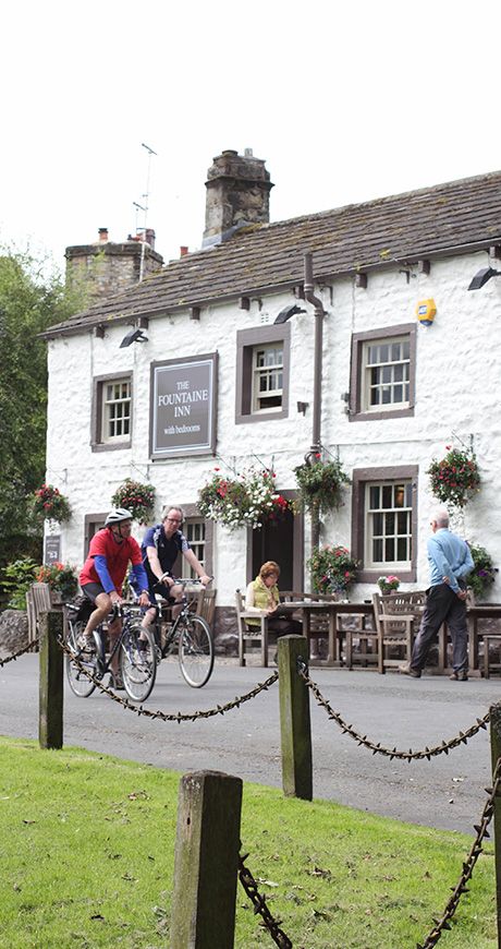 Outside the Fountaine Inn a brilliant pub and restaurant with rooms close to Grassington in Linton in Craven